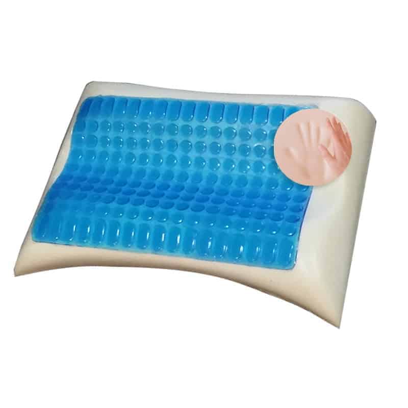 Ανατομικό μαξιλάρι ύπνου memory foam cool gel άσπρο και μπλε