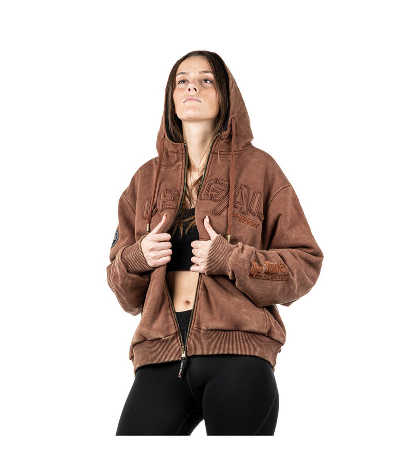 Legal Power Heavy Devils Hoodie "Stonewashed" 4016.2-899/760 Chocklate Brown Large - Large