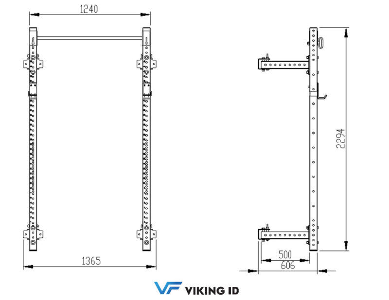 Viking FR-004 Αναδιπλούμενο Επιτοίχιο Power Rack