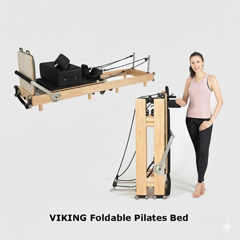 Foldable-reformer-black-cushions Foldable Pilates Reformer Viking