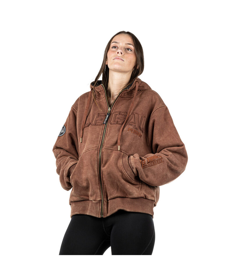 Legal Power Heavy Devils Hoodie "Stonewashed" 4016.2-899/760 Chocklate Brown Large - Large