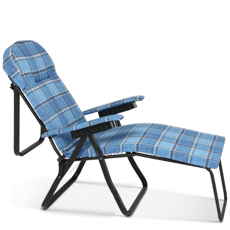 Πολυθρόνα 7 Θέσεων Μαύρου Σκελετού Μπλε Καρό Μαξιλάρι Main Photo - allcare.gr