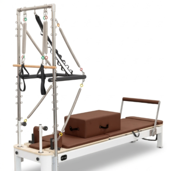 Viking Pilates Reformer with Tower, Brown Leather Viking Pilates Reformer with Tower, Brown Leather - Image 1