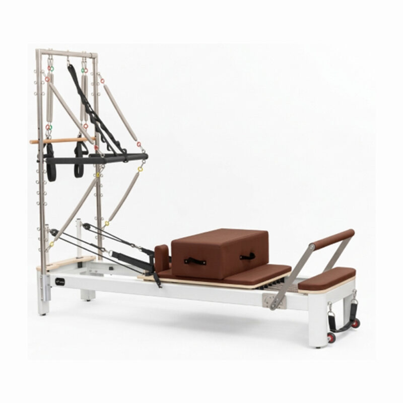 Viking Pilates Reformer with Tower, Brown Leather